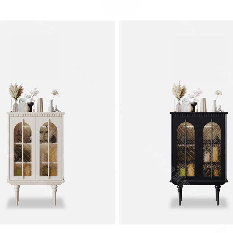 Elegant Beech Wood Cabinet with Intricate Glass Design fmsjj-4207