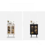Elegant Beech Wood Cabinet with Intricate Glass Design fmsjj-4207