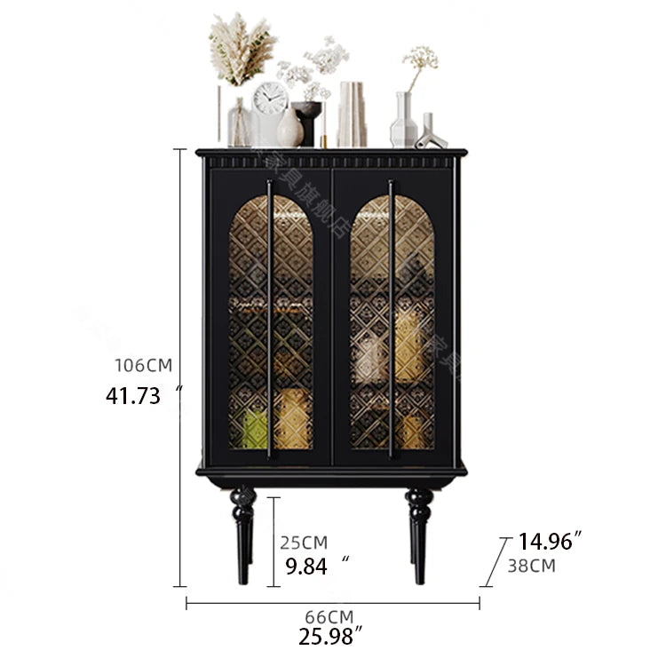 Elegant Beech Wood Cabinet with Intricate Glass Design fmsjj-4207