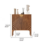 Cherry Wood Cabinet with Stainless Accents - Stylish Storage Solution for Modern Living Spaces fmsjj-4209