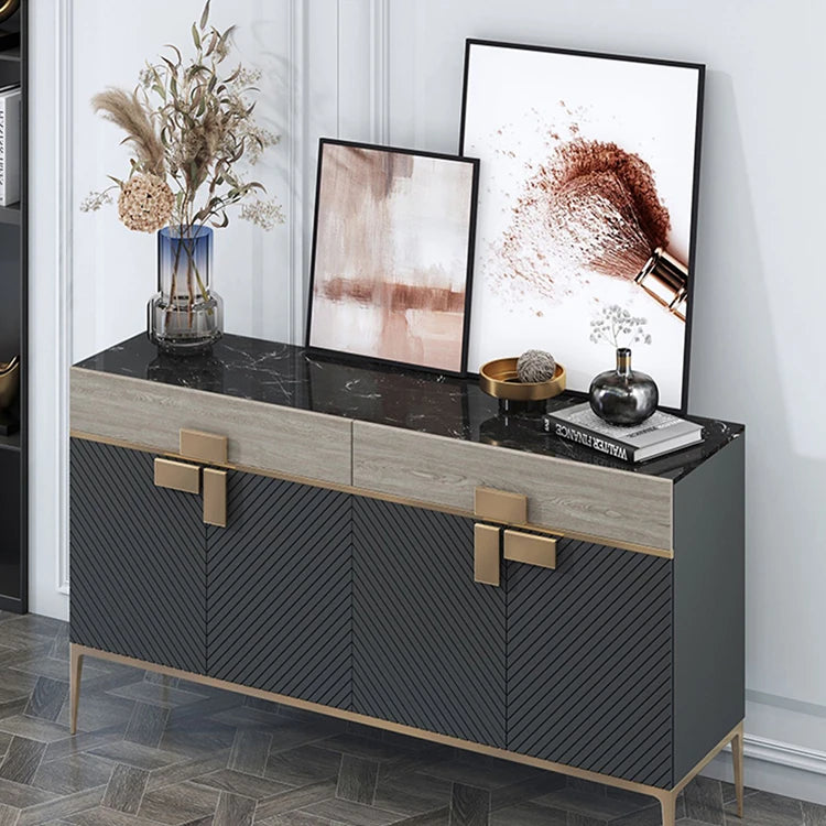 Luxury Marble & Stainless Steel Cabinet: Enhance Your Space fmsjj-4210