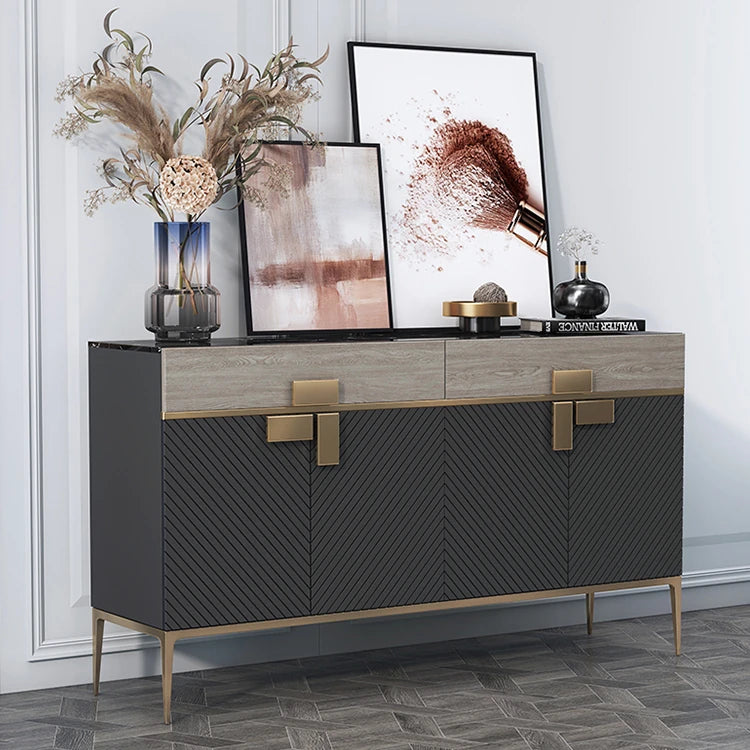 Luxury Marble & Stainless Steel Cabinet: Enhance Your Space fmsjj-4210