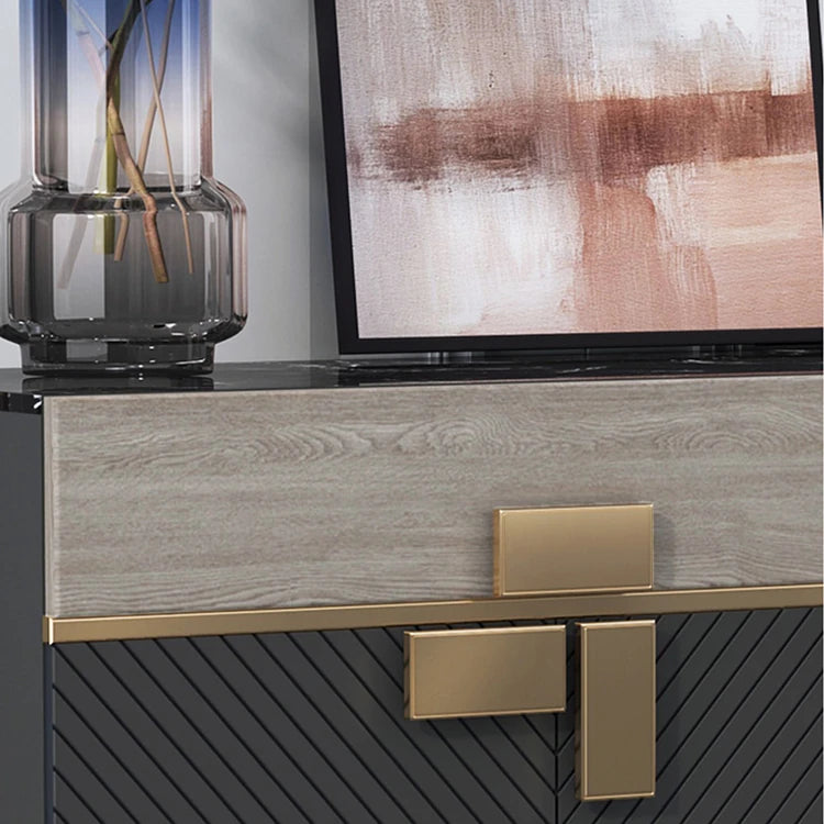 Luxury Marble & Stainless Steel Cabinet: Enhance Your Space fmsjj-4210