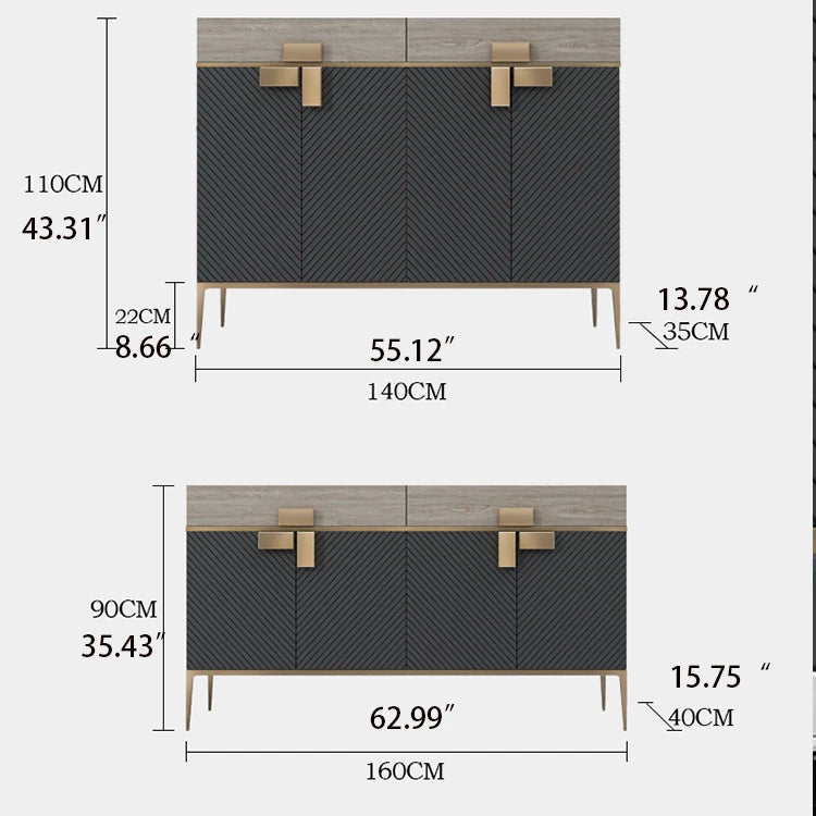 Luxury Marble & Stainless Steel Cabinet: Enhance Your Space fmsjj-4210