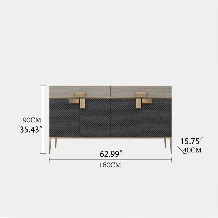 Luxury Marble & Stainless Steel Cabinet: Enhance Your Space fmsjj-4210