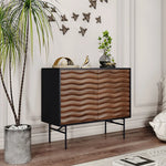 Modern Solid Wood Multi-layer Cabinet with Unique Wave Design fmsjj-4215