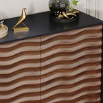 Modern Solid Wood Multi-layer Cabinet with Unique Wave Design fmsjj-4215