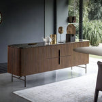 Sleek Marble and Stainless Steel Cabinet with Modern Design Elements fmsjj-4216