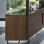 Sleek Marble and Stainless Steel Cabinet with Modern Design Elements fmsjj-4216