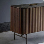 Sleek Marble and Stainless Steel Cabinet with Modern Design Elements fmsjj-4216