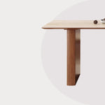 Modern Sintered Stone Dining Table with Solid Wood Accents - Elegant Design for Your Dining Room fmus-4078