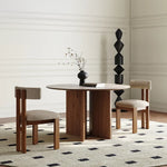 Stylish Sintered Stone Coffee Table with Solid Wood Finish for Modern Living Rooms fmus-4080