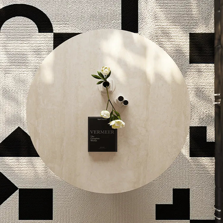 Modern Sintered Stone Coffee Table with Glass and Ash Wood Details fmus-4088