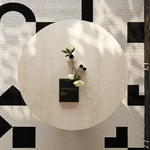 Modern Sintered Stone Coffee Table with Glass and Ash Wood Details fmus-4088