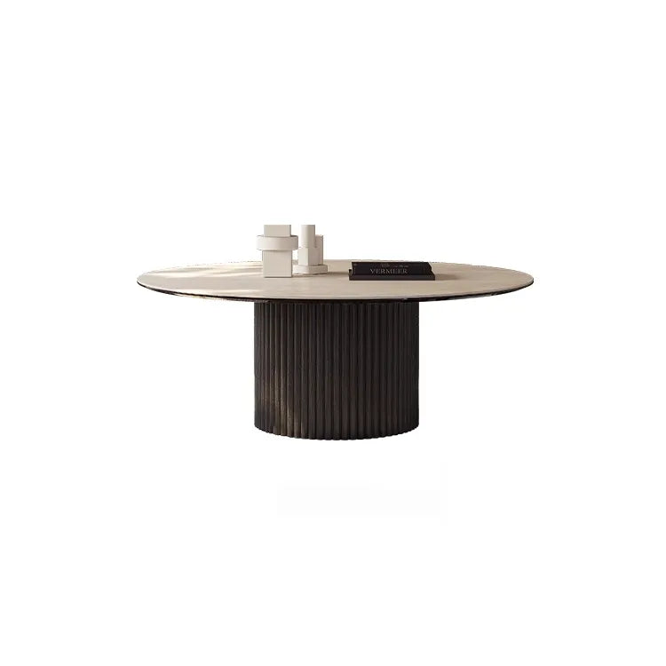 Modern Sintered Stone Coffee Table with Glass and Ash Wood Details fmus-4088