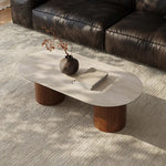 Modern Sintered Stone Coffee Table with Glass and Multi-layer Design for Stylish Living Rooms fmus-4094