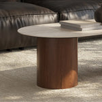 Modern Sintered Stone Coffee Table with Glass and Multi-layer Design for Stylish Living Rooms fmus-4094