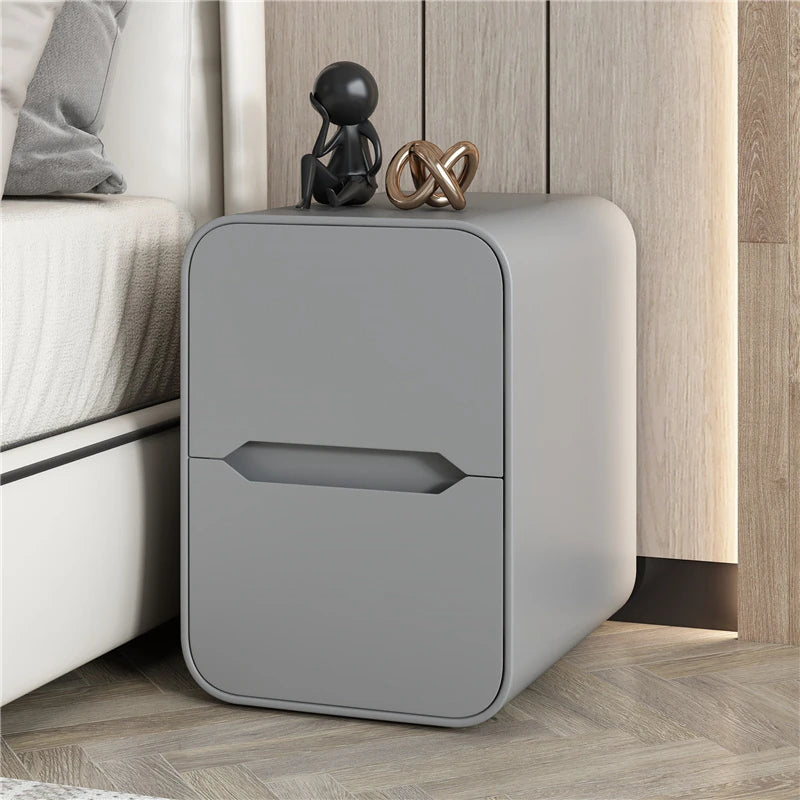 Modern Pine Nightstand with PU Leather Finish - Stylish Storage Solution for Your Bedroom fmxjs-5340