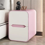 Modern Pine Nightstand with PU Leather Finish - Stylish Storage Solution for Your Bedroom fmxjs-5340