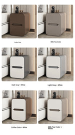 Modern Pine Nightstand with PU Leather Finish - Stylish Storage Solution for Your Bedroom fmxjs-5340