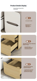 Modern Pine Nightstand with PU Leather Finish - Stylish Storage Solution for Your Bedroom fmxjs-5340