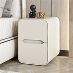 Modern Pine Nightstand with PU Leather Finish - Stylish Storage Solution for Your Bedroom fmxjs-5340