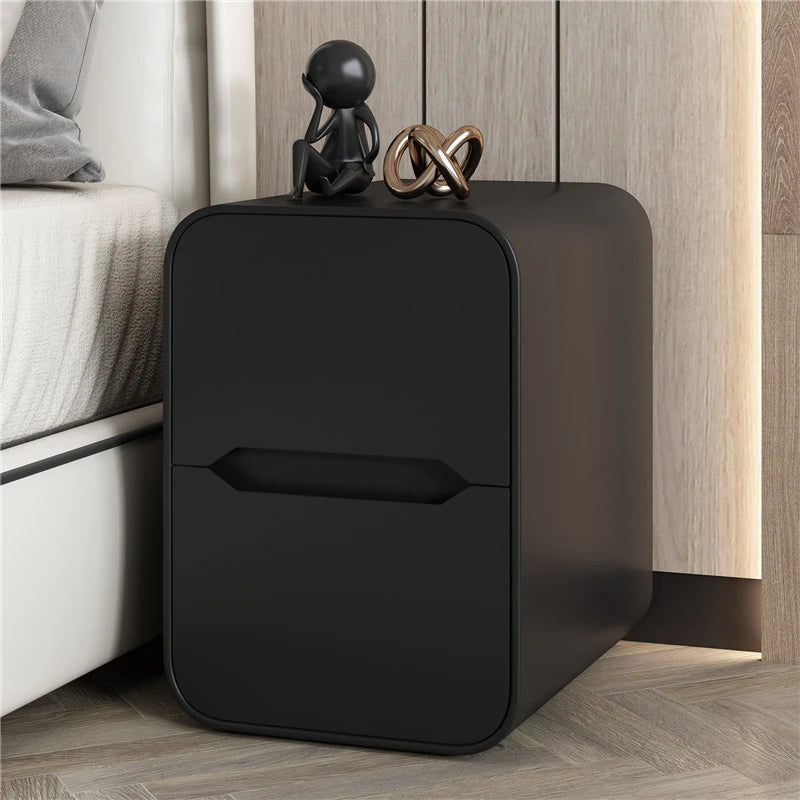 Modern Pine Nightstand with PU Leather Finish - Stylish Storage Solution for Your Bedroom fmxjs-5340