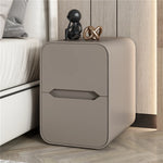 Modern Pine Nightstand with PU Leather Finish - Stylish Storage Solution for Your Bedroom fmxjs-5340