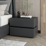 Stylish Pine Nightstand with PU Leather Finish - Modern Two-Drawer Storage Solution for Bedroom Decor fmxjs-5342