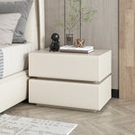 Stylish Pine Nightstand with PU Leather Finish - Modern Two-Drawer Storage Solution for Bedroom Decor fmxjs-5342