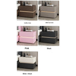 Stylish Pine Nightstand with PU Leather Finish - Modern Two-Drawer Storage Solution for Bedroom Decor fmxjs-5342