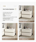 Stylish Pine Nightstand with PU Leather Finish - Modern Two-Drawer Storage Solution for Bedroom Decor fmxjs-5342