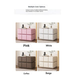 Chic Pine Nightstand with PU Leather Finish and Soft LED Accent Lighting fmxjs-5345