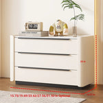 Sleek Pine Sintered Stone Cabinet with PU Leather Touch - Modern 3-Drawer Storage Solution for Contemporary Home Decor fmxjs-5348