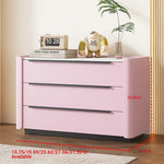 Sleek Pine Sintered Stone Cabinet with PU Leather Touch - Modern 3-Drawer Storage Solution for Contemporary Home Decor fmxjs-5348