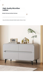 Modern Pine PU Leather Cabinet with Sleek Design and Ample Storage - Perfect for Home Decor and Organization fmxjs-5349