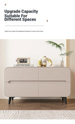 Modern Pine PU Leather Cabinet with Sleek Design and Ample Storage - Perfect for Home Decor and Organization fmxjs-5349