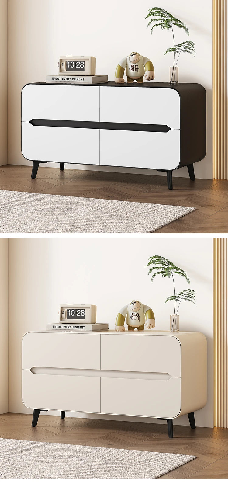 Modern Pine PU Leather Cabinet with Sleek Design and Ample Storage - Perfect for Home Decor and Organization fmxjs-5349