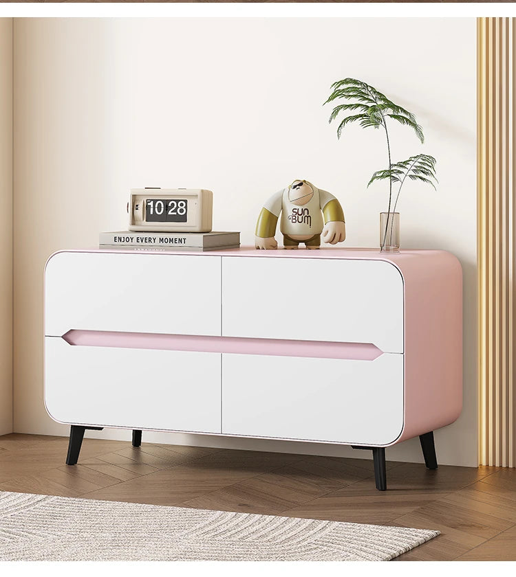 Modern Pine PU Leather Cabinet with Sleek Design and Ample Storage - Perfect for Home Decor and Organization fmxjs-5349