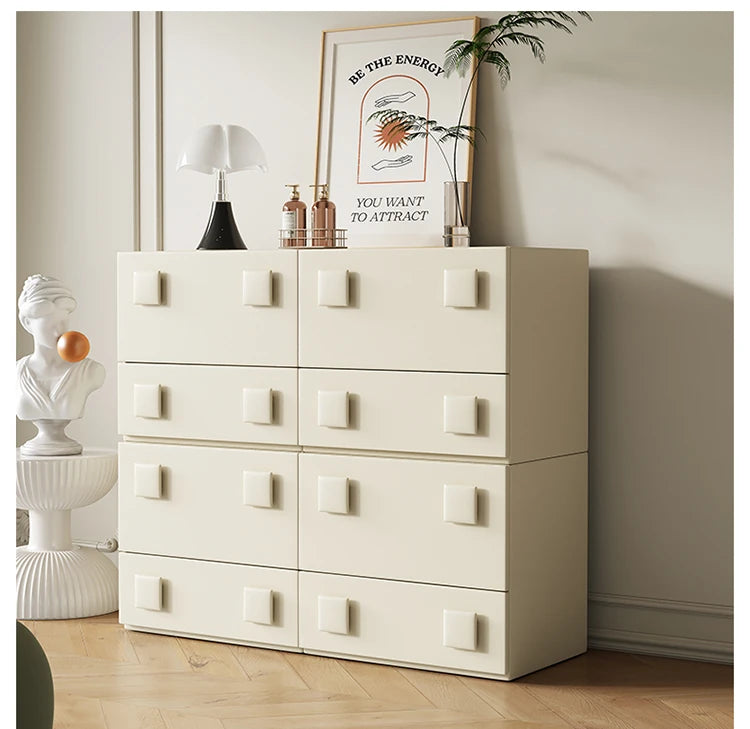 Stylish Pine Multi-Layer Board Cabinet with Synthetic Leather Finish - Modern Storage Solution for Any Space fmxjs-5350