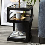 Stylish Light Brown Black Cherry Wood Tea Table - Durable Plywood Construction fmy-687