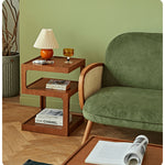 Stylish Light Brown Black Cherry Wood Tea Table - Durable Plywood Construction fmy-687