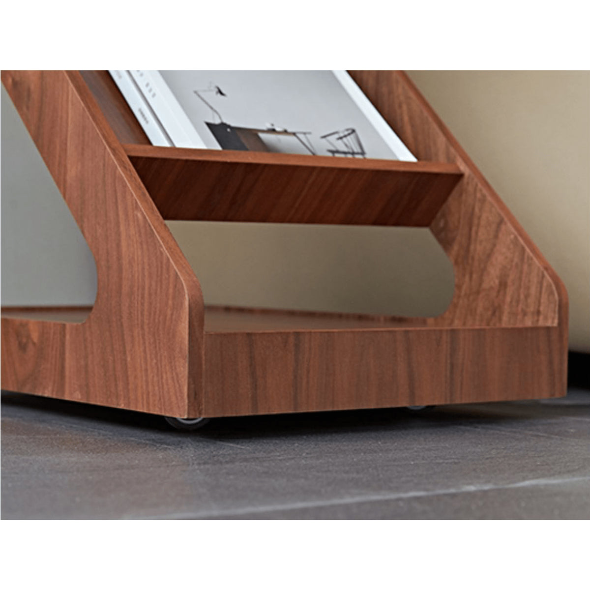 Elegant Light Brown Black Cherry Wood Tea Table with Plywood & Glass Top fmy-688