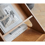 Elegant Light Brown Black Cherry Wood Tea Table with Plywood & Glass Top fmy-688