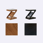 Elegant Light Brown Black Cherry Wood Tea Table with Plywood & Glass Top fmy-688