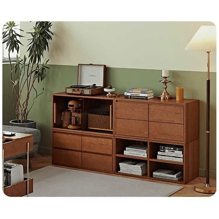 Elegant Light Brown and Black Cherry Wood Tea Table – Sturdy Plywood Design fmy-690