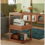 Elegant Light Brown and Black Cherry Wood Tea Table – Sturdy Plywood Design fmy-690