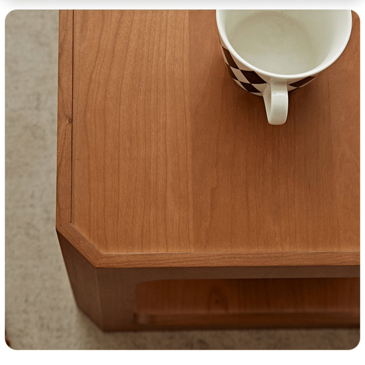 Elegant Light Brown and Black Cherry Wood Tea Table – Sturdy Plywood Design fmy-690