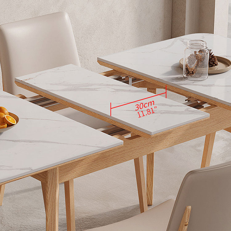 Elegant Natural Sintered Stone Coffee Table with Ash Wood Finish fnl-266