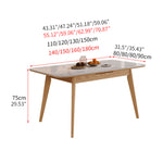 Elegant Natural Sintered Stone Coffee Table with Ash Wood Finish fnl-266